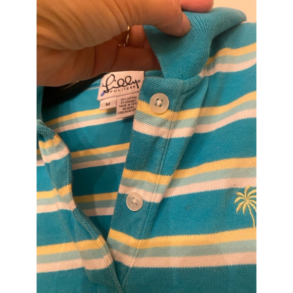 Women's Lilly Pulitzer Dress, M, Teal & Yellow - Picture 6 of 7